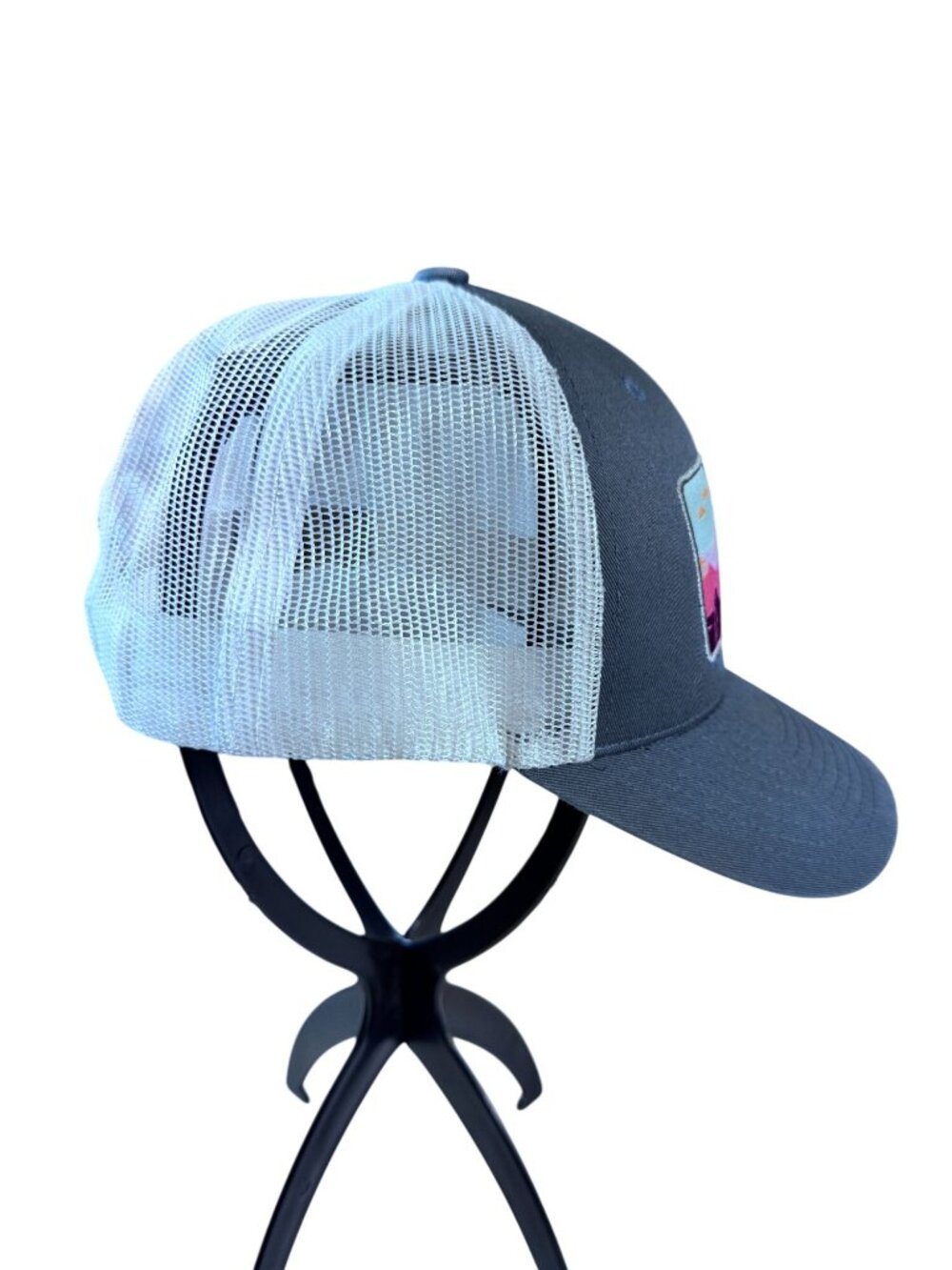 Kbethos Vintage Blue Trucker Hat Embroidered Sunset Mountain Patch Adjustable - Picture 6 of 10
